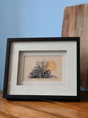 Framed Limited Edition Print "Moon’s Rise" 105/150 Signed Dated 1978 Landscape